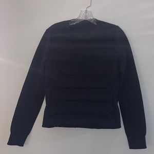 lululemon puffy down front crewneck in navy blue